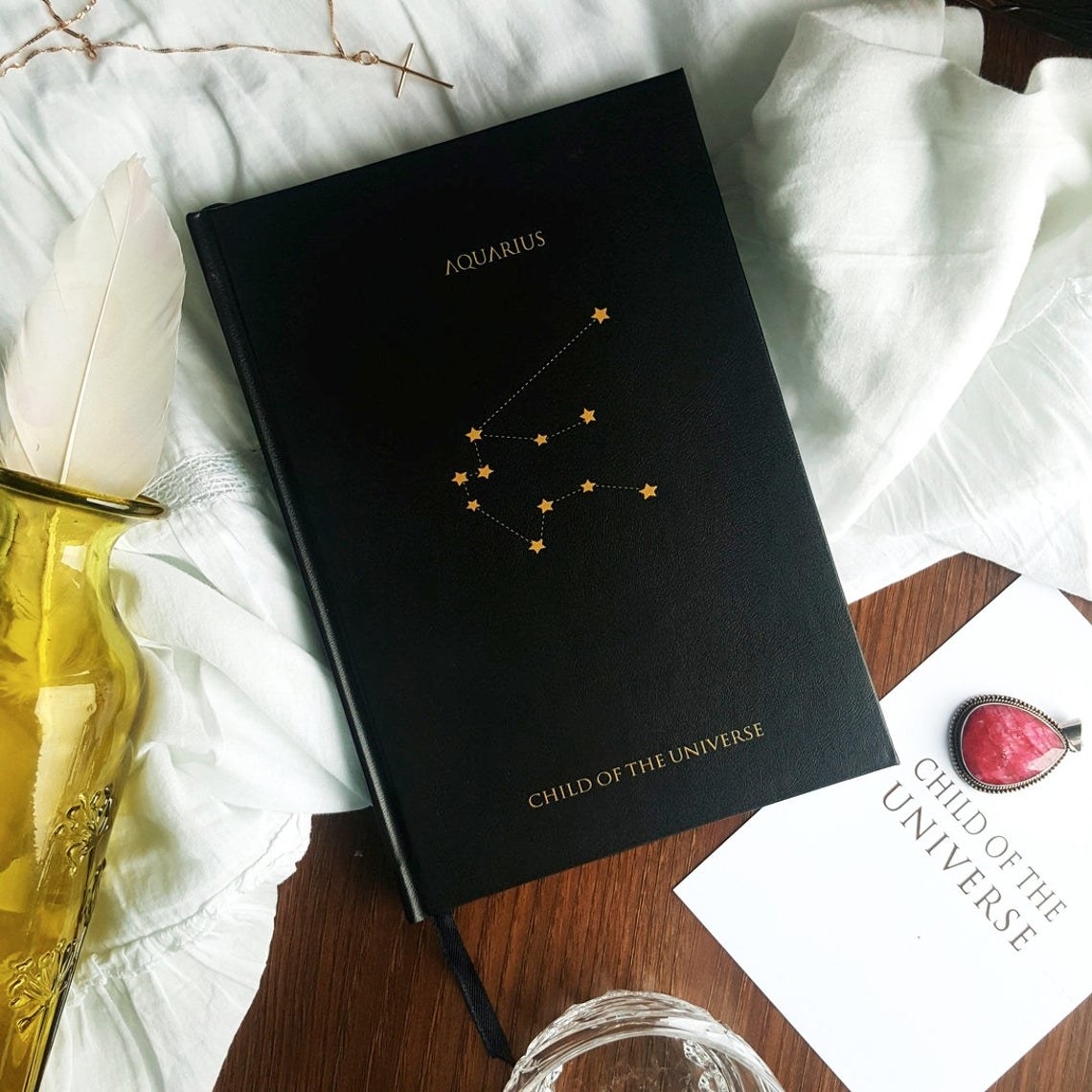 The bullet journal on a table.