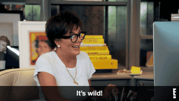 Kris jenner looking at her computer and saying it&#x27;s wild
