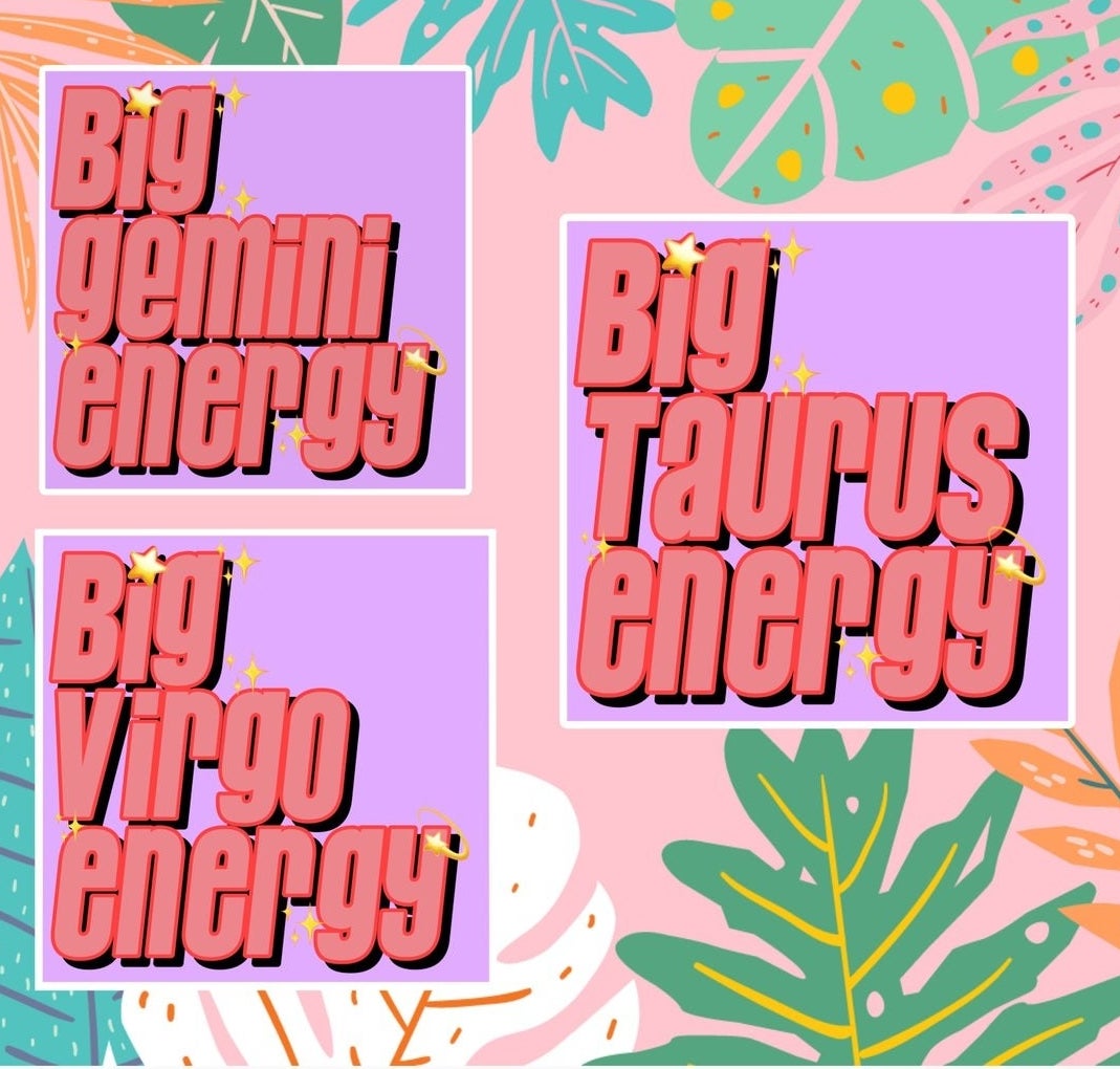 Virgo, Taurus, and Gemini stickers