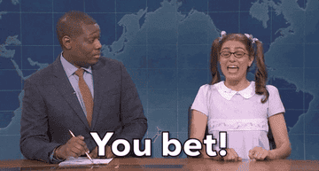 GIF of Melissa Villasenor from Saturday Night Live saying You bet
