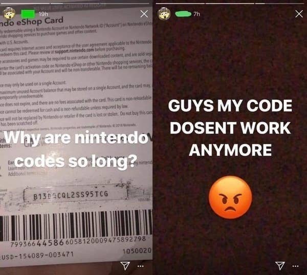 tweet of someone sending out their free nintendo codes and then getting upset they&#x27;re gone