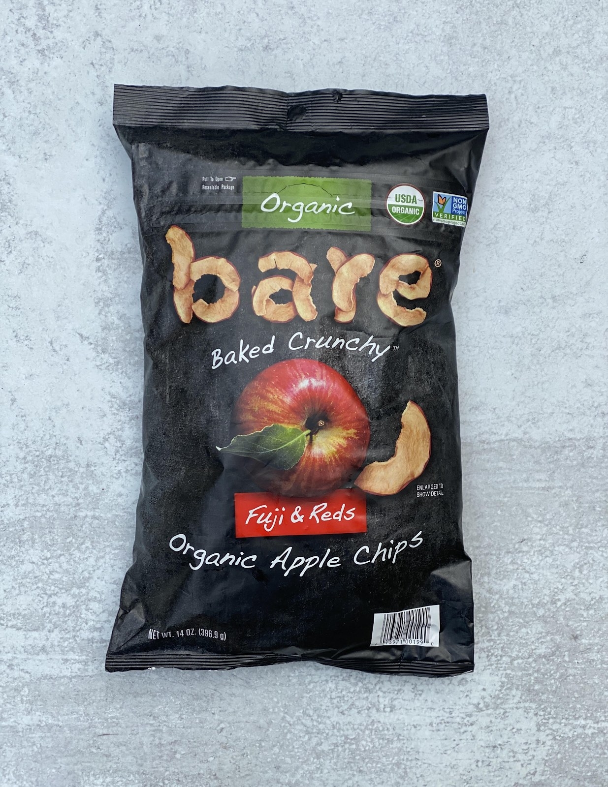 Bag of organic apple chips