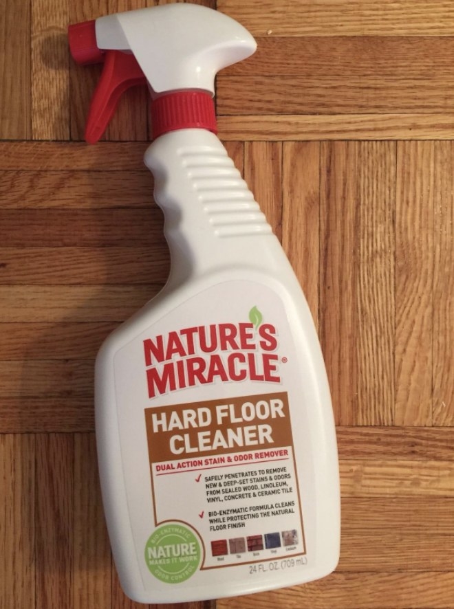 The hard floor cleaner on a hardwood floor