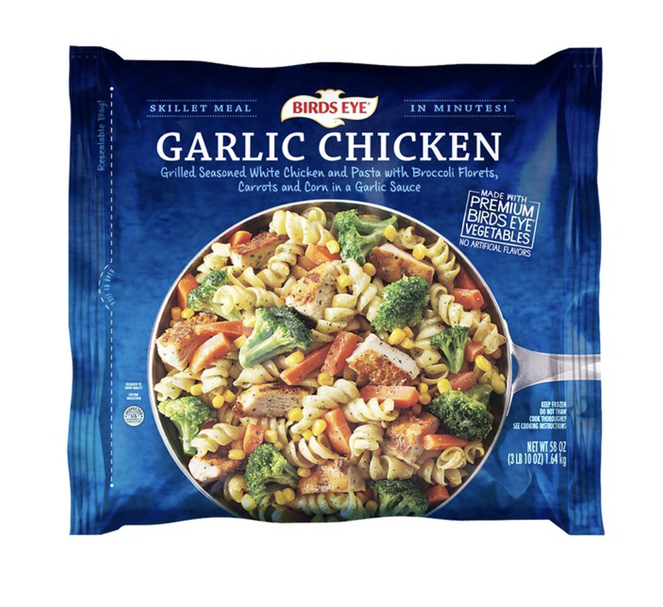 Costco&#x27;s garlic chicken pasta, found in the freezer aisle.