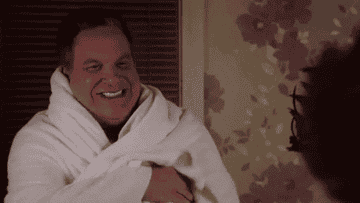 Jeff Garlin in a cozy bathrobe