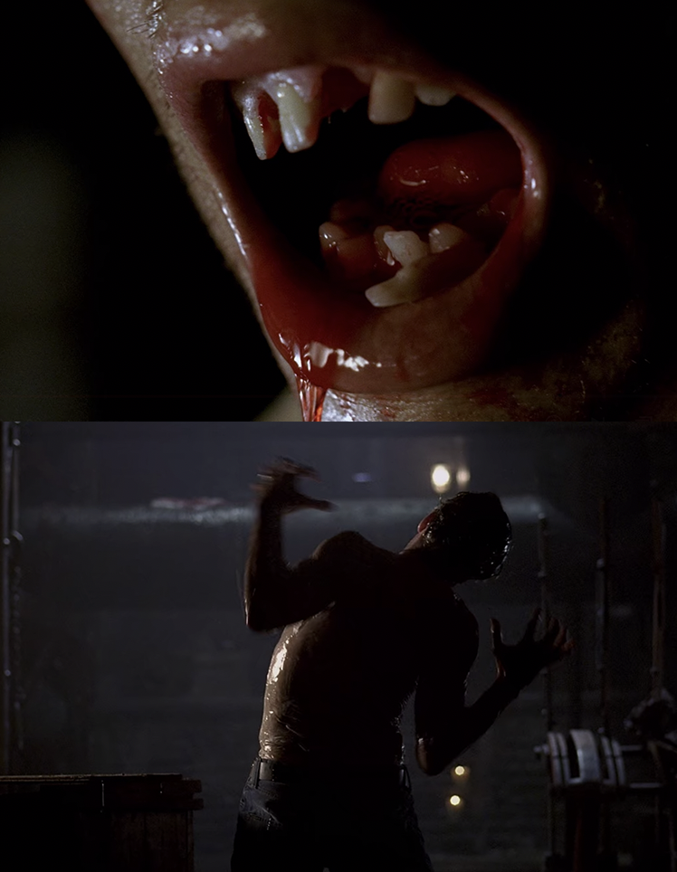 the shapeshifter sheds his skin and teeth as he turns from Dean into the monster again