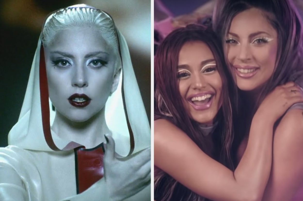 Alejandro and Rain on Me music video