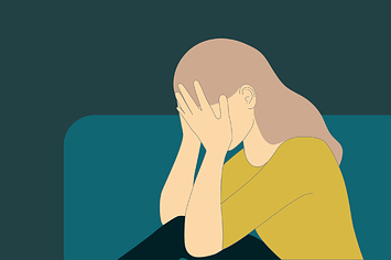 An illustration of a woman who is upset