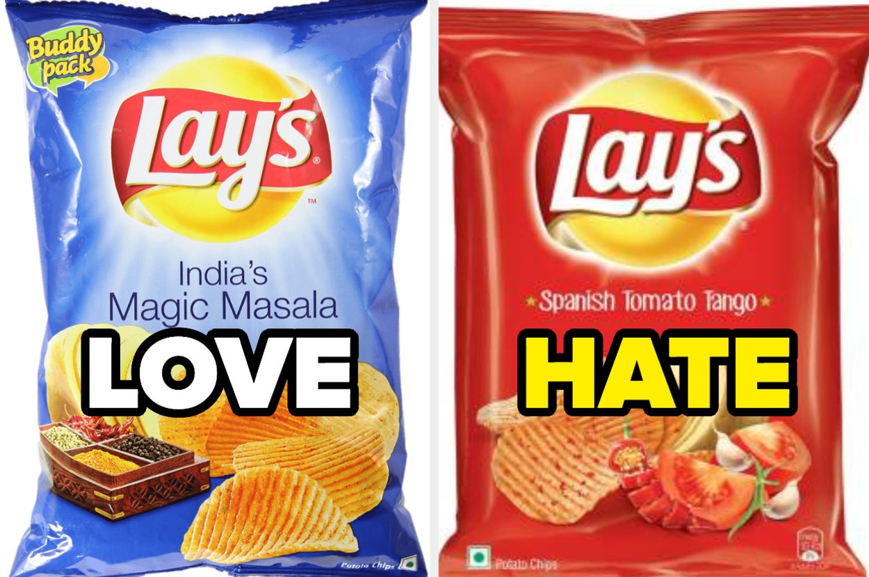 Lays chips in magic masala and spanish tomato tango
