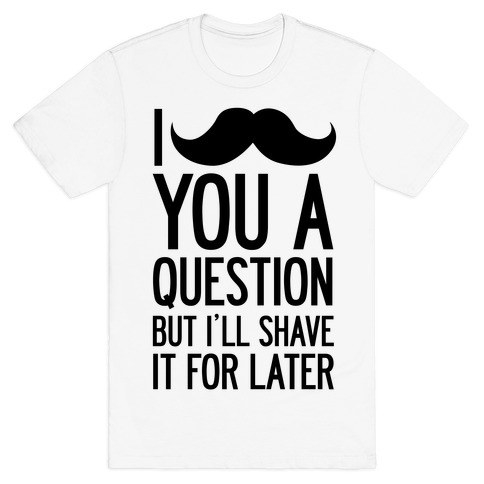 White T-shirt with mustache 