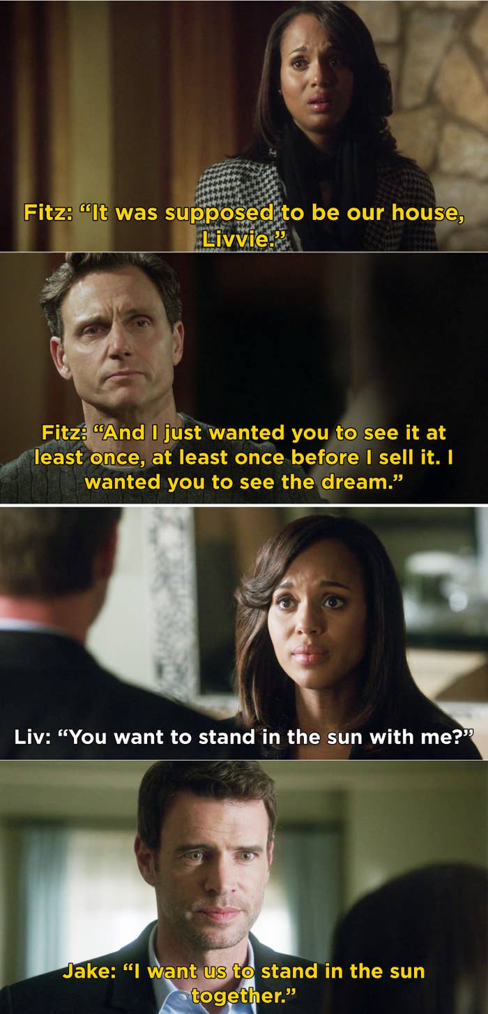 Fitz showing Liv the house he built for her and Jake telling Liv that he wants to &quot;stand in the sun&quot; with her