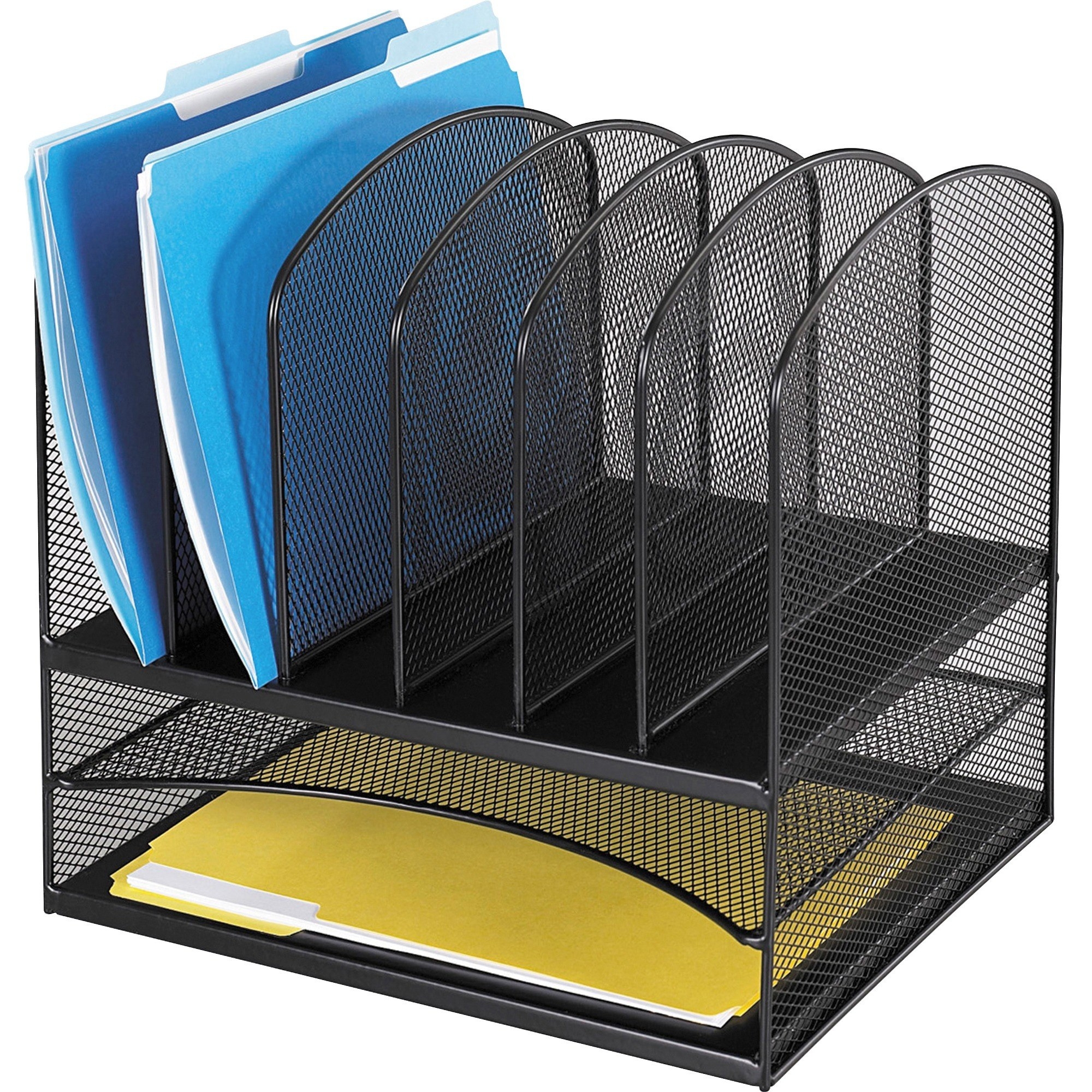 The black mesh file folder organizer