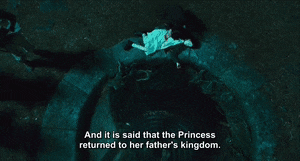 Ofelia&#x27;s body lays on the ground as the screen says &quot;And it is said that the princess returned to her father&#x27;s kingdom&quot;