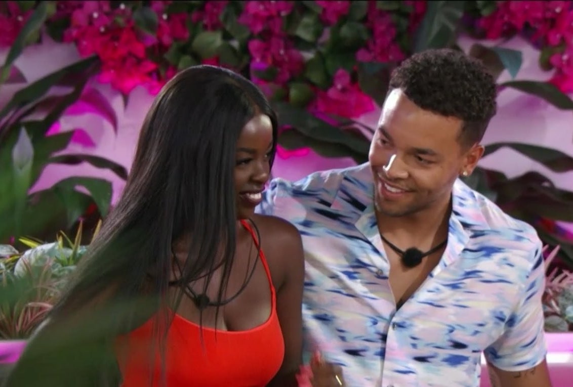 &quot;Love Island&quot; star Caleb smiling at Justine