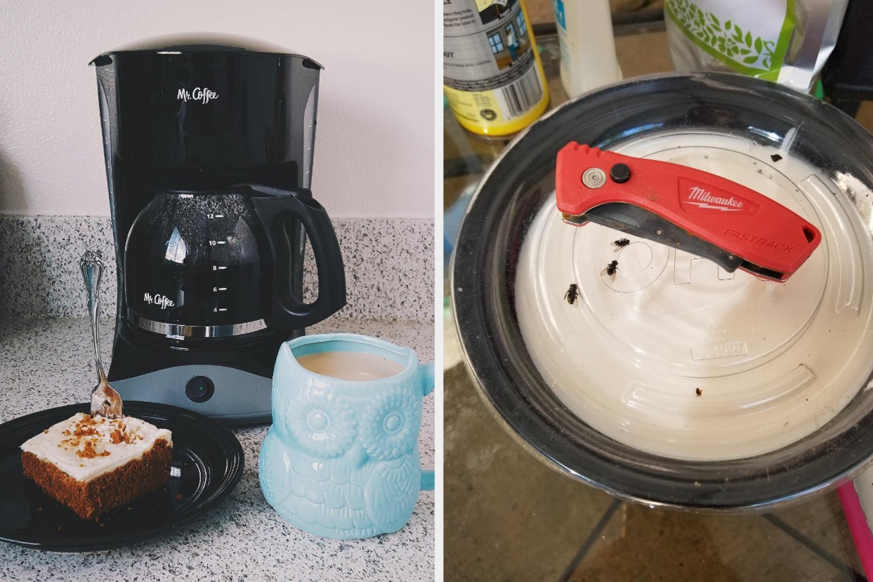 A coffee maker and garbage guard