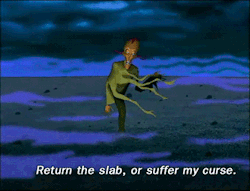 the ghost saying &quot;Return the slab, or suffer my curse&quot;