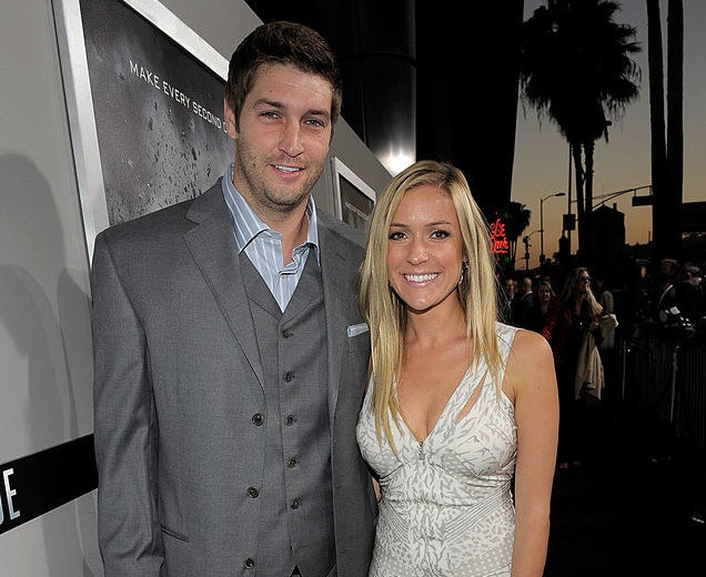 Jay Cutler and Kristin Cavallari posing together at a Hollywood event in 2011