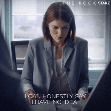 Woman saying, &quot;I have no idea&quot; in GIF.