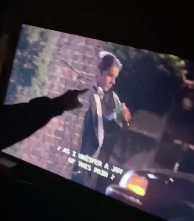 Sebastian pointing to Nate Archibald on his screen. 