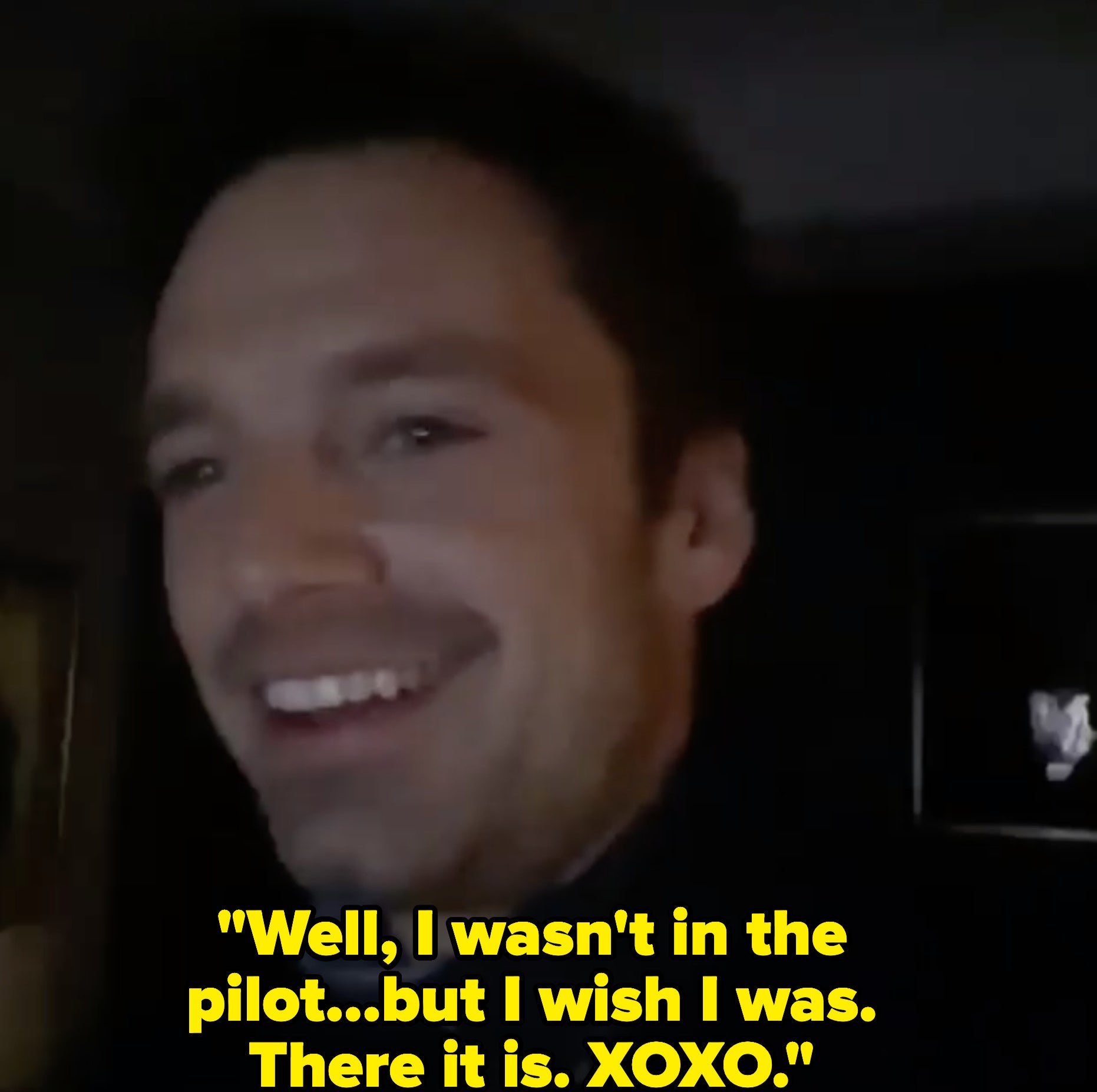 Sebastian finishing his episode of &quot;Gossip Girl.&quot; 