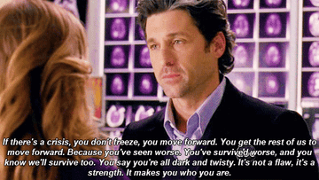 Derek tells Meredith how much he respects her and how strong she is