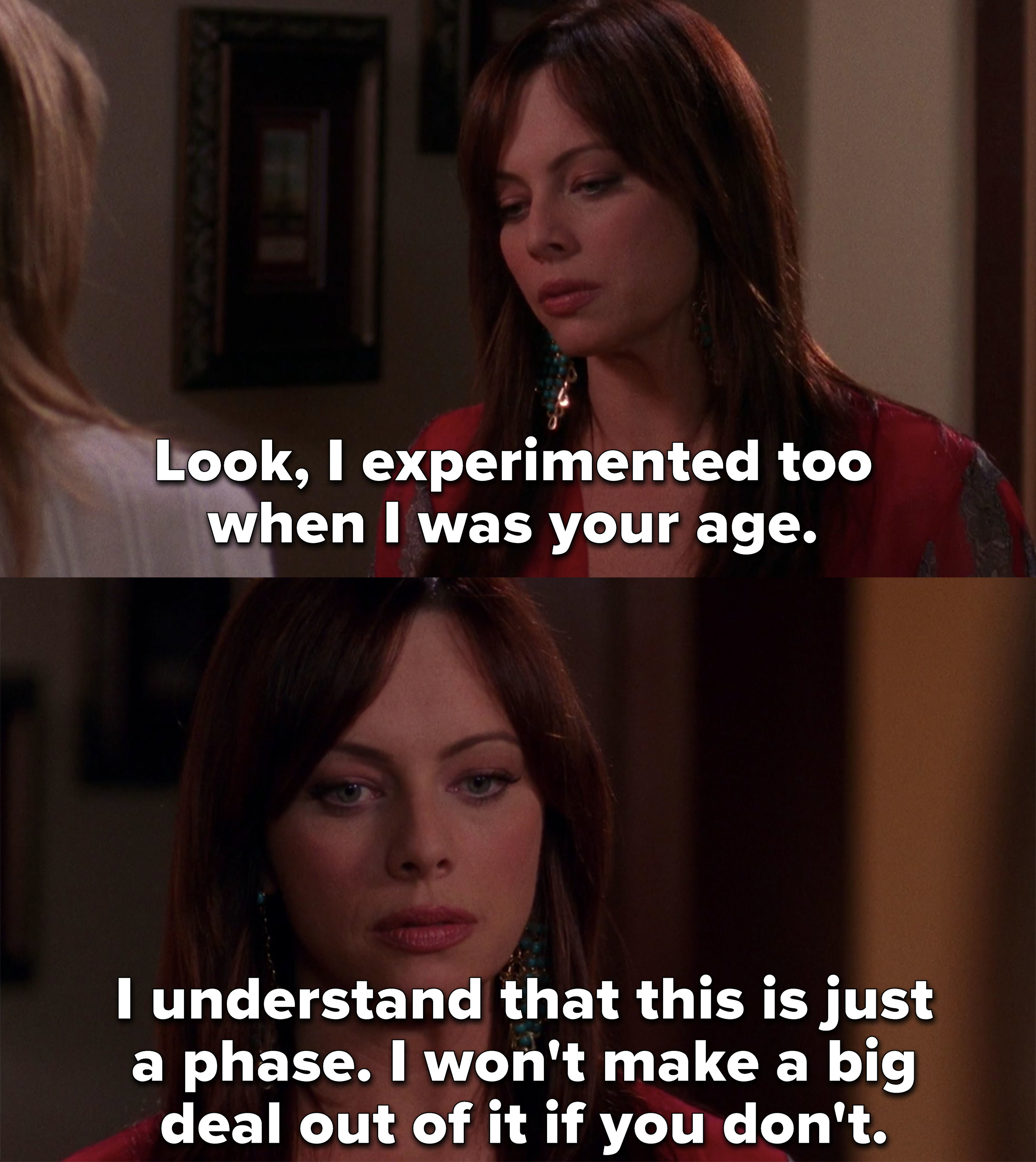 Julie on &quot;The O.C.&quot; tells Marissa she experimented too at her age, that it&#x27;s just a phase