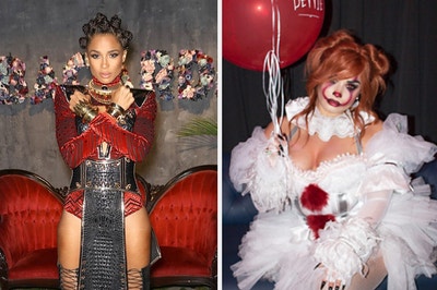 Ciara dressed up for Halloween and Demi Lovato dressed as IT.