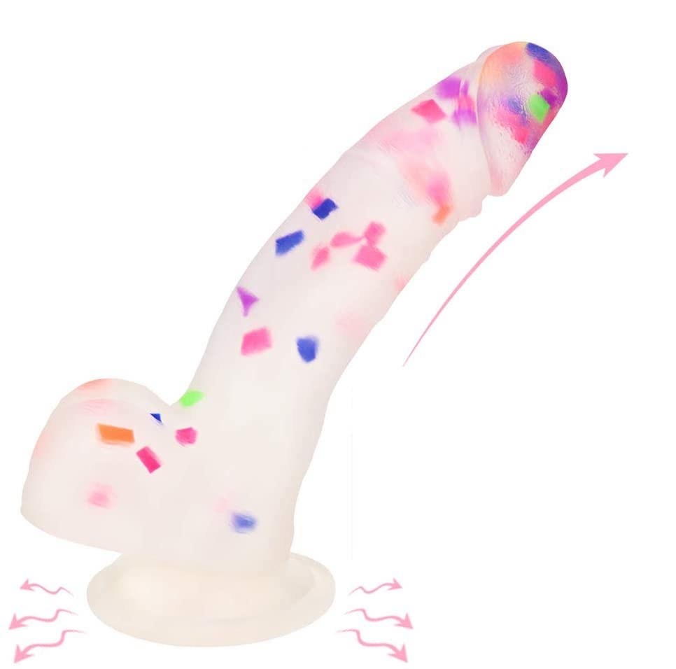 The bent confetti vibrator on a blank background
