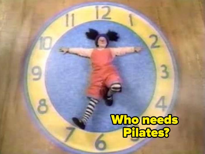 Loonette doing the clock streth in The Big Comfy Couch