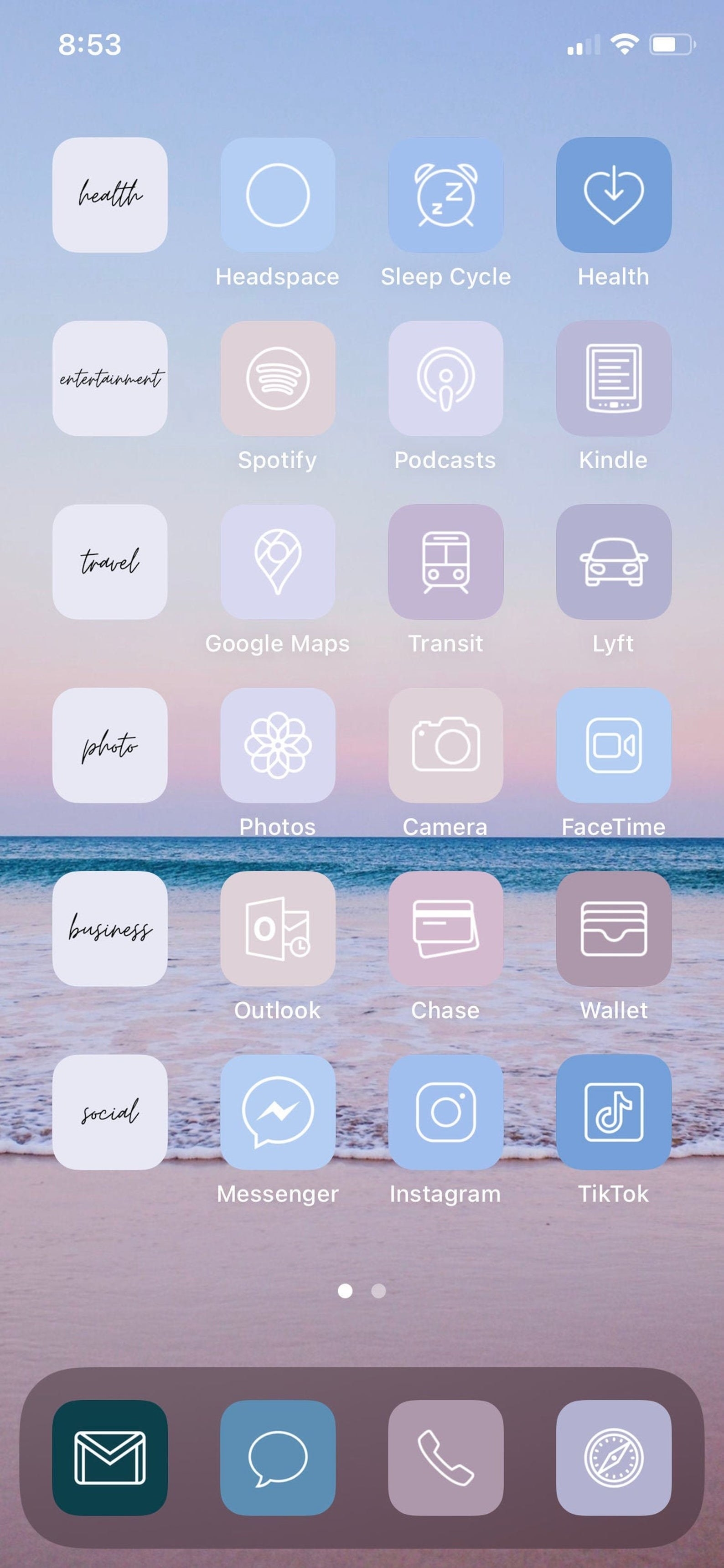 App Icon Aesthetic Blue