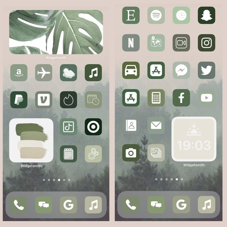 aesthetic green highlight icons