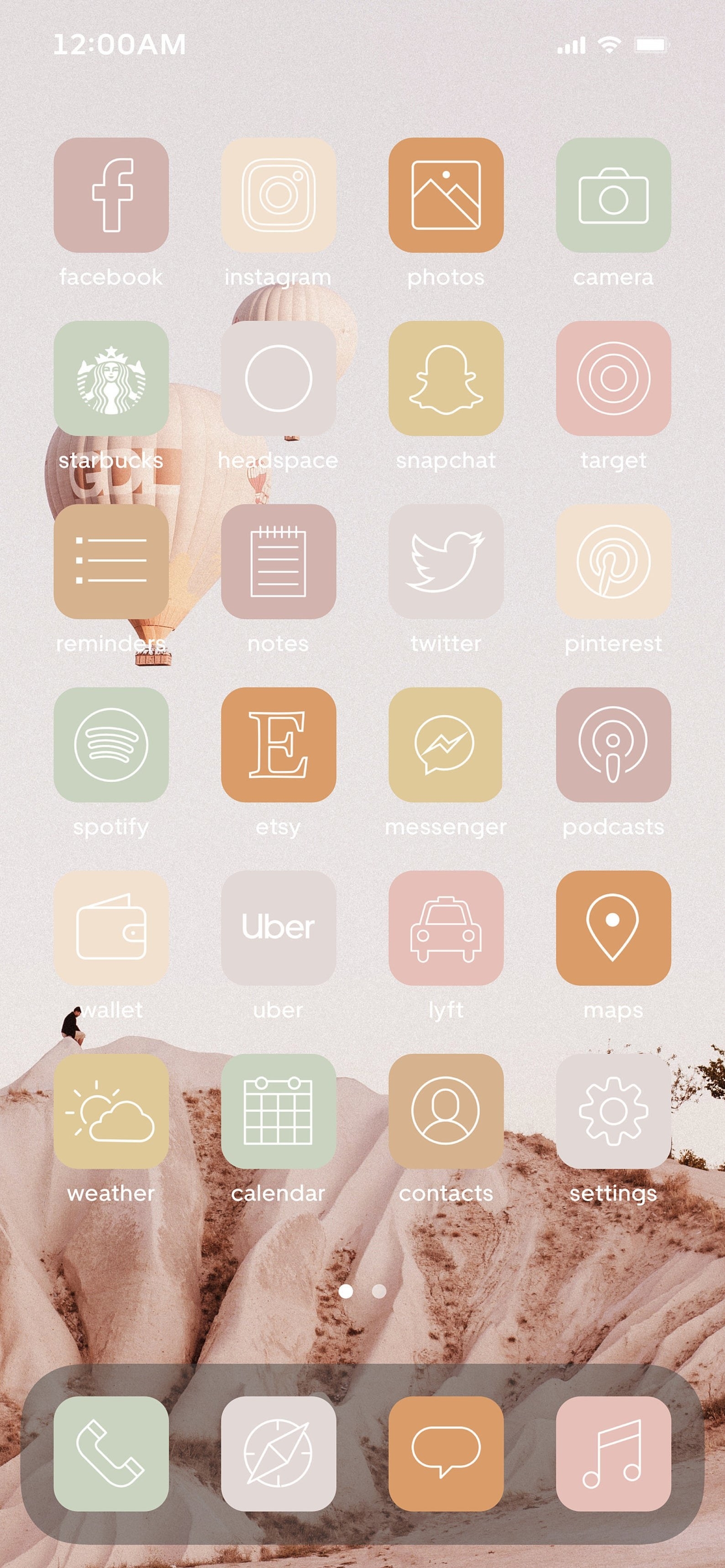 brown app icons aesthetic calculator