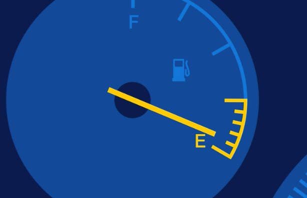Walmart graphic of a fuel gauge on empty 