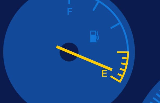 Walmart graphic of a fuel gauge on empty