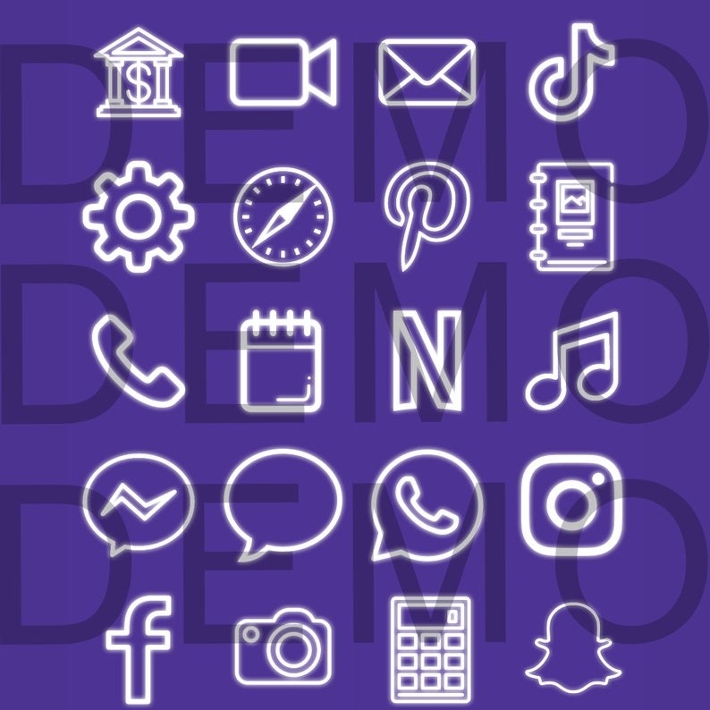 Featured image of post Ios 14 Purple Neon Icons For Apps : You will need to make a new shortcut for each app.