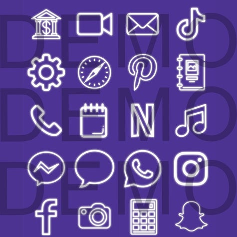 wallpapers Neon Purple Aesthetic Tiktok Icon ios14 aesthetic app icon themes