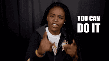 gif of a woman saying &quot;you can do it&quot;