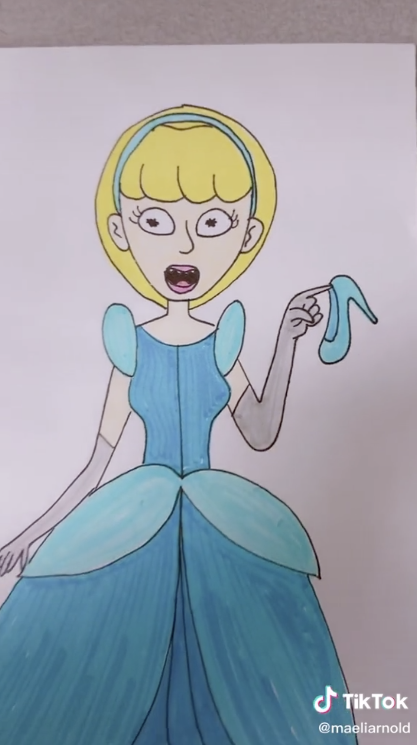 Ricky and Morty characters as Cinderella.