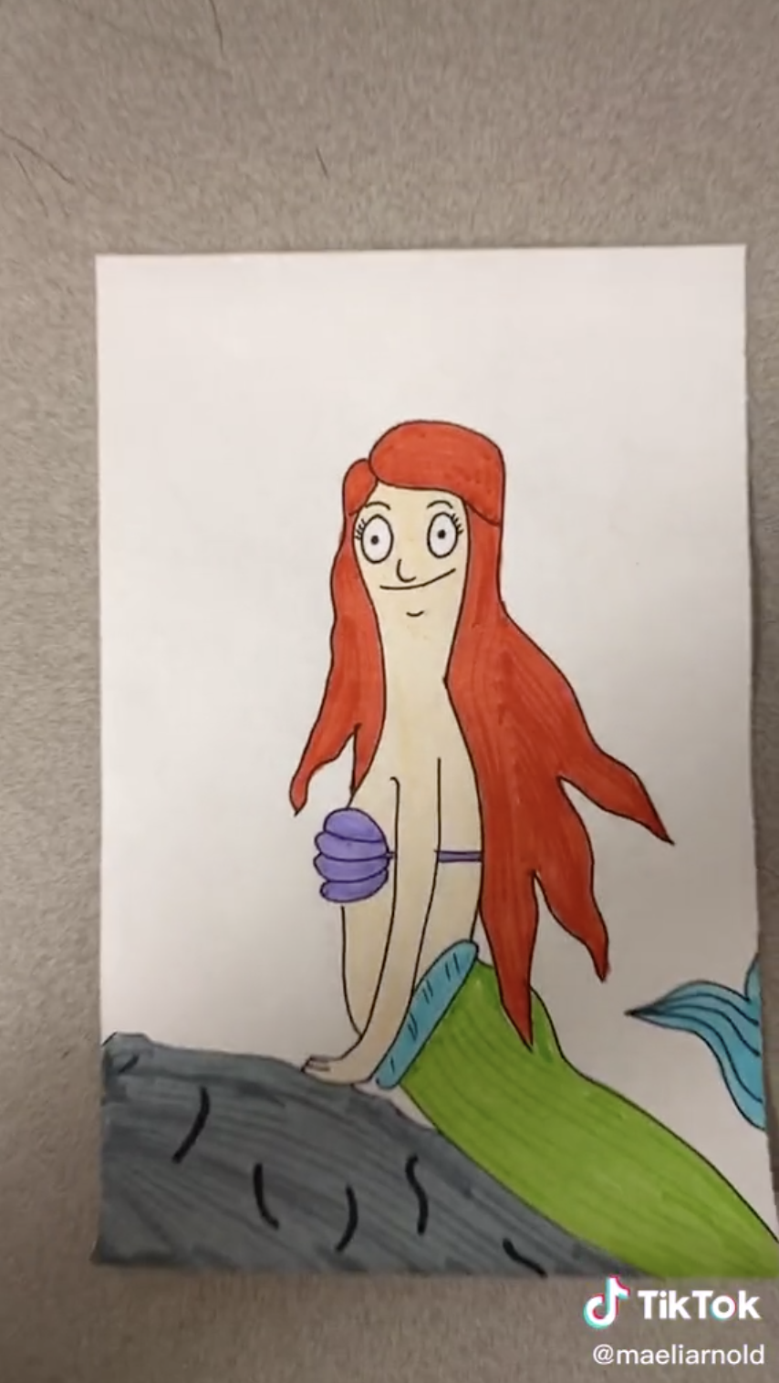 Linda as Ariel drawing.