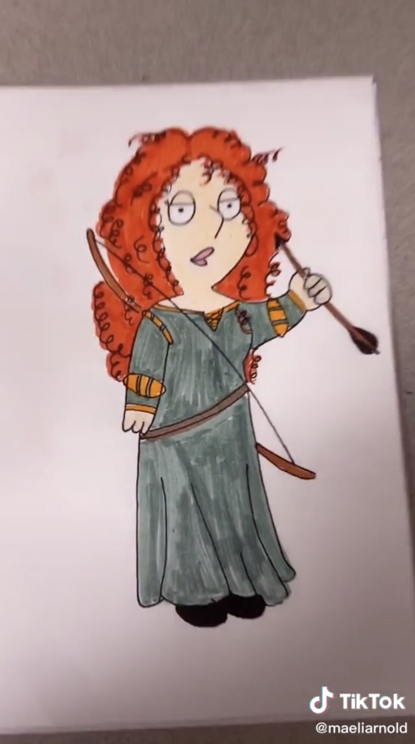Lois as Merida drawing.