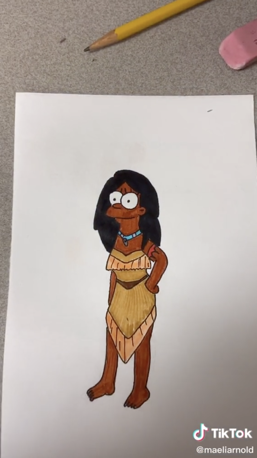 Marge as Pocahontas. 