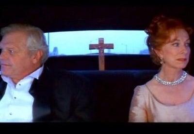Ted and Caroline Monague in the backseat of their car in &quot;Romeo + Juliet.&quot; 