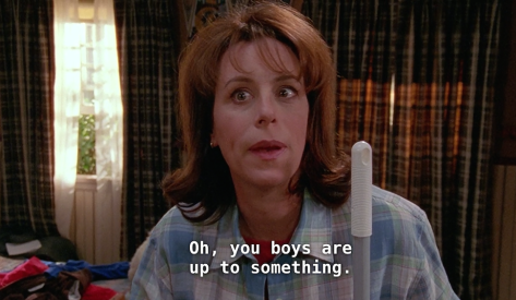 Lois in the boys&#x27; room before they wreak havoc in &quot;Malcolm in the Middle.&quot; 