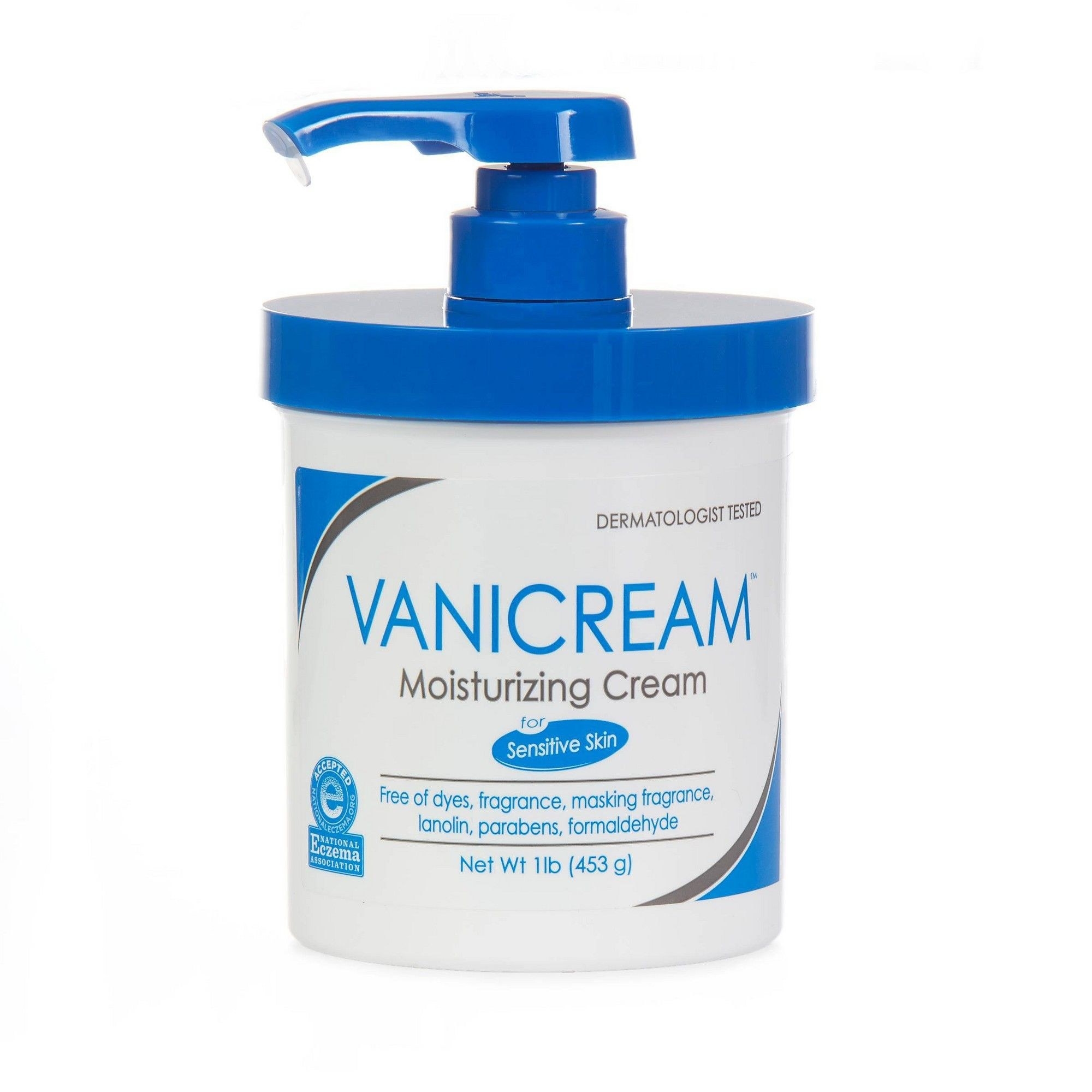 a tub of Vanicream with a pump on the top 