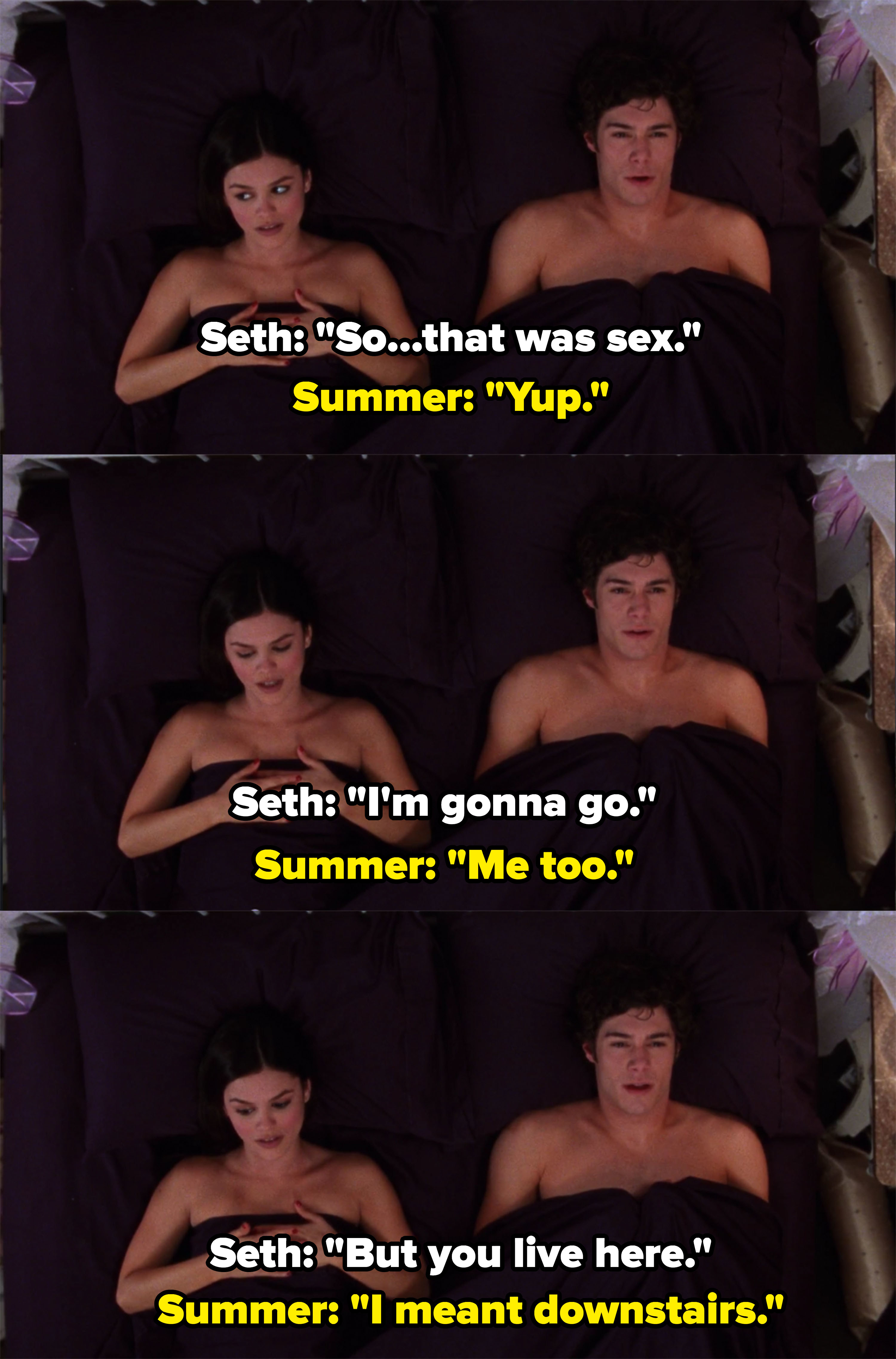 Seth says he&#x27;s going to go and Summer says she is too, Seth awkwardly reminds her she lives there