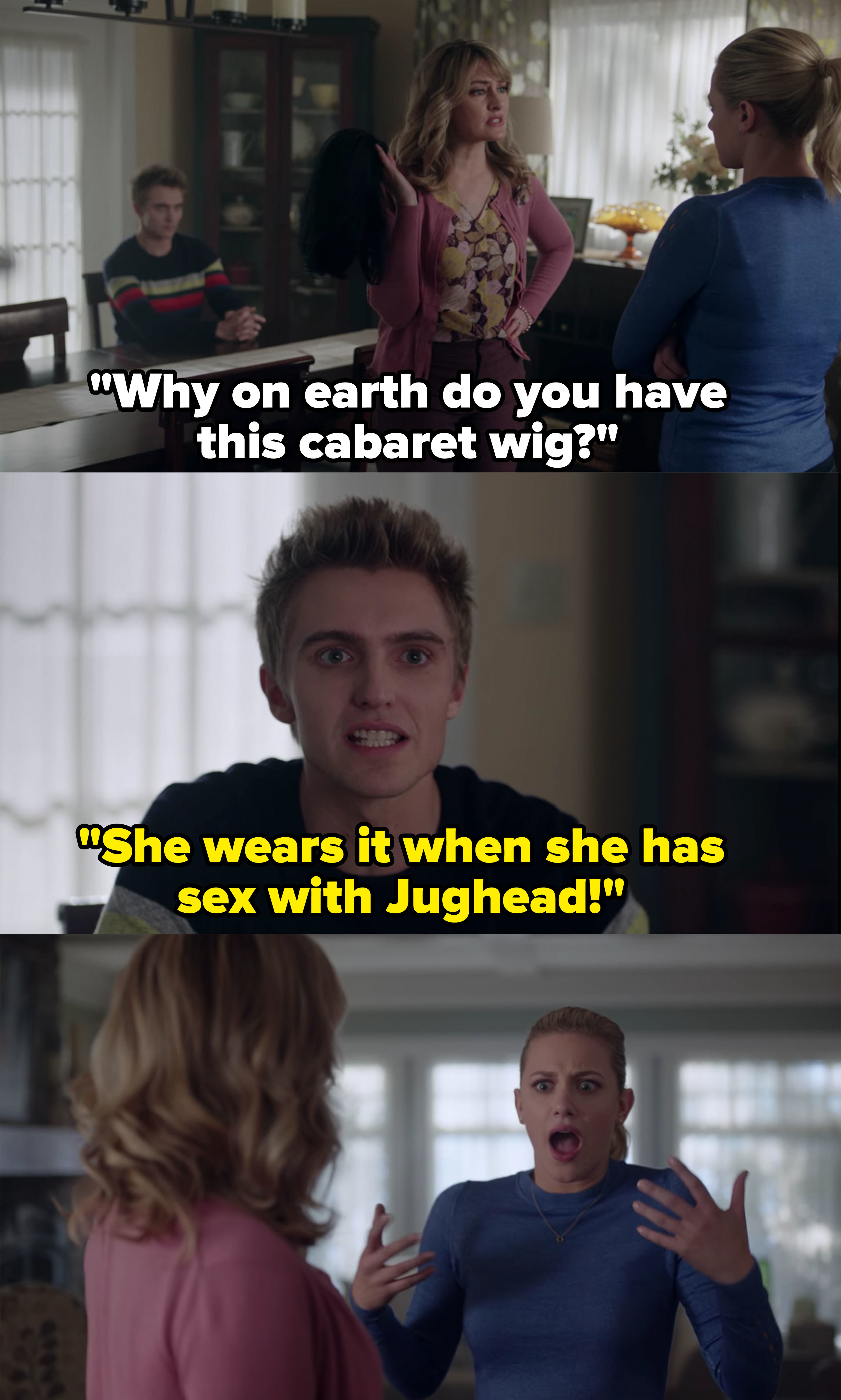 Chic tells Alice Betty uses the wig when she has sex with Jughead