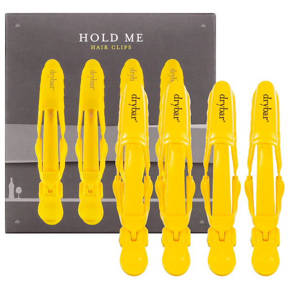 set of six heavy-duty yellow hair clips 