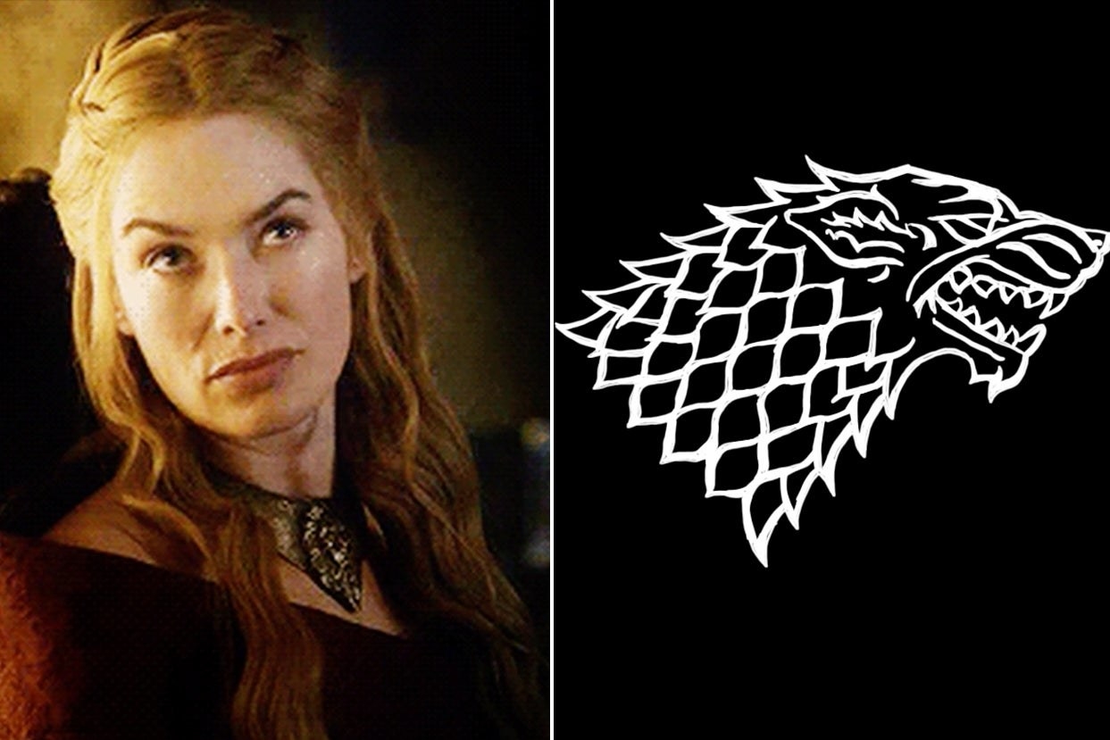 Cersei Lannister and the Stark logo from &quot;Game of Thrones&quot;