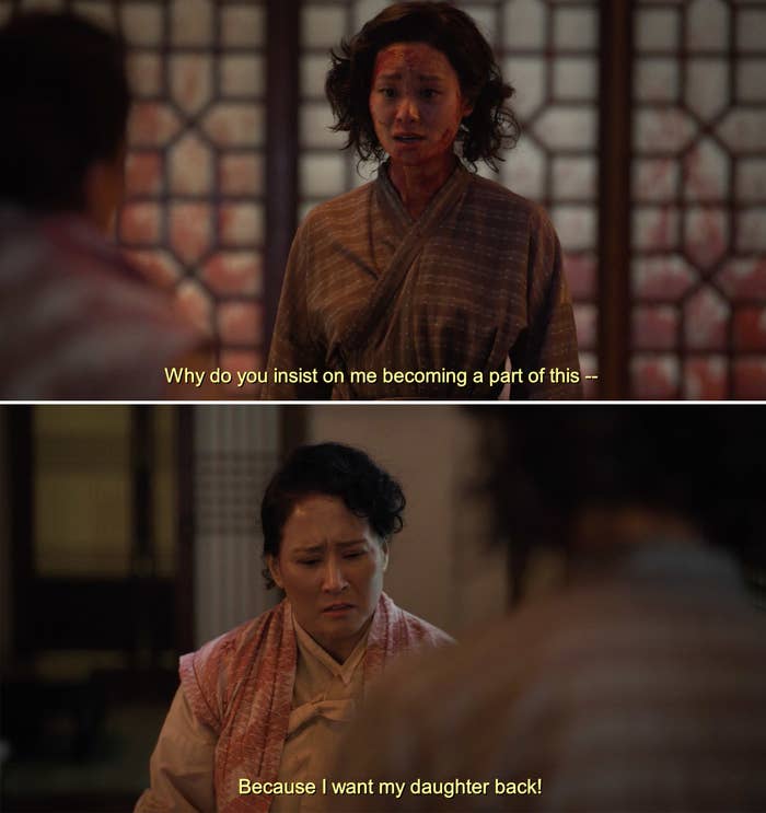 Ji-Ah asking why she has to be part of this and her mother saying it's because she wants her daughter back