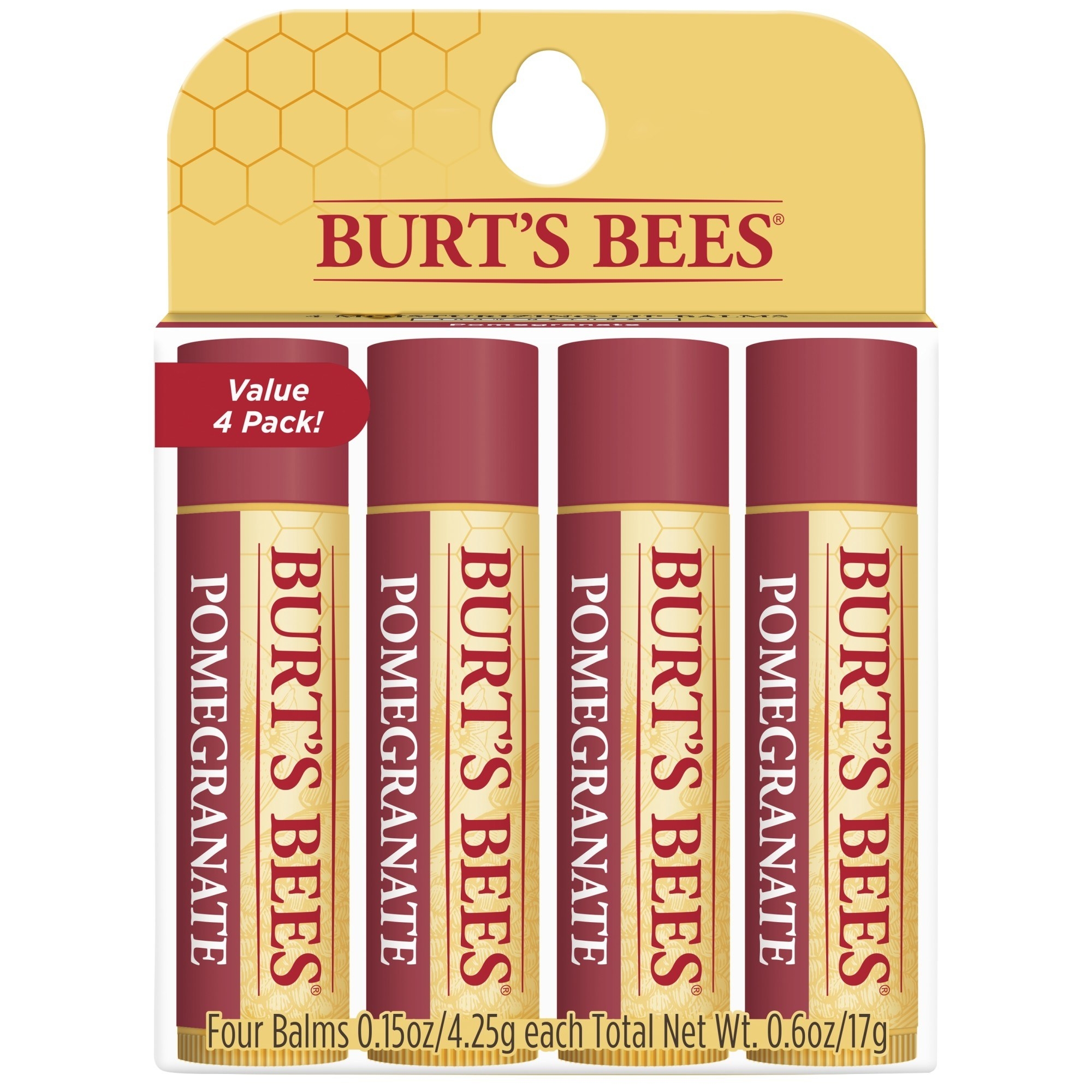 Burt's Bees Pomegranate four-pack